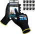 KAYGO KG11PB Safety Work Gloves, PU Coated Seamless Knit Gloves with Touchscreen, 12 Pairs for Men and Women (Large,