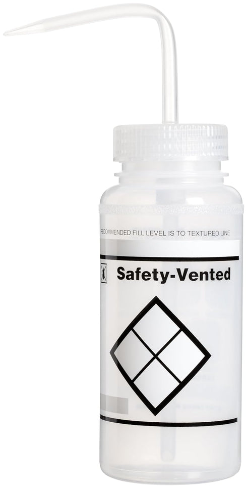 SP Bel-Art Safety-Vented 2-Color LYOB Wide-Mouth Wash Bottles, 500ml, Polyethylene, Pack of 3