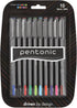 linc Pentonic Premium Ball Point Pen, 1.0 mm Medium Point, 10-Count, Assorted Colors | Easy Flow Ink