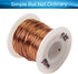 Fielect 0.55mm Dia Enameled Copper Magnet Wire (24 AWG) 164Ft Length for Transformers