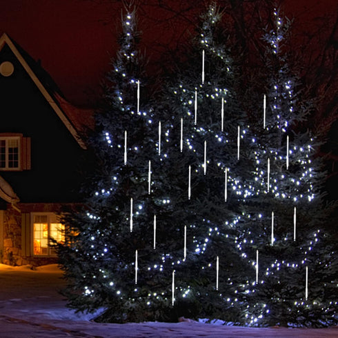 12 Inch 8 288 LJLNION Meteor Shower Lights, Outdoor Icicle Christmas Lights, Tubes LED Iciclelights Snow Falling Light