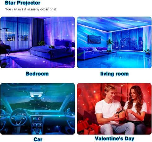 33 Northern Galaxy Light Aurora Projector, Star Projector with Light Effects, Starry Nebula LED Lamp for Bedroom