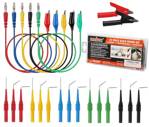 HORUSDY 22PCS Back Probe Pin Kit, Electrical Testing Probes with 5 Colors Silicone Wires for Multimeter