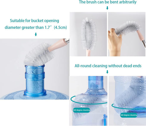 2 Pack 28" Long Bottle Brush, 3 & 5 Gallon Cleaner Brush with Replaceable Head