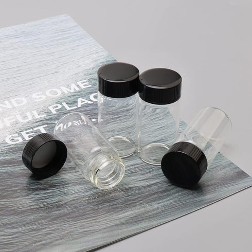 20-Pack 20ml Glass Vials with Caps, Clear Bottle Container for Essential Oil and Samples, Screw Cap