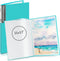 Dunwell 11x17 Portfolio Binder Folder, Aqua, Vertical, with Plastic Sleeves and Poly Cover