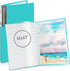 Dunwell 11x17 Portfolio Binder Folder, Aqua, Vertical, with Plastic Sleeves and Poly Cover