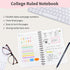 Lined Spiral Notebook 3 Pack, A5 Pink College Ruled Hardcover Journal, 160 Pages, 5.67" x 8.4", 100 GSM Paper