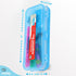 Enday Pencil Box Blue, Plastic Double Deck Pencil Case with 7 Compartments for Home and Office