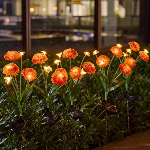 Solar Honeybee Flower Stake Lights for Yard Decor, LED Outdoor Waterproof Solar