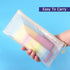 Tamaki 6 Pack Mesh Pencil Pouch, Waterproof Bags Plastic Zipper Pouch A6 Size for Classroom Organization (Macaroon)