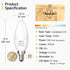 12-Pack 40W Bulbs, 2700K Lightbulbs, E12 5W B11 Bulb, C37 Non-dimmable SHINESTAR Candelabra Equivalent LED Light Warm