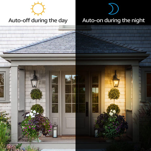 TORCHSTAR ST64 Dusk to Dawn Light Bulbs, Vintage LED Edison Bulbs, 7W Equivalent 75W, UL Listed, Auto On/Off Automatic Light Bulbs for Outside, E26 Base, Clear Glass, 2700K Soft White, Pack of 6 by TORCHSTAR