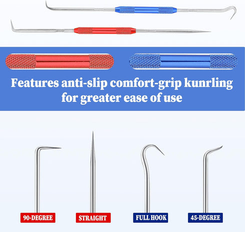 2 Pcs Metal Scribe Tool, Double Pointed Scriber Hook and Pick Set, 8.3 Inch Long Marking Tools for Welding