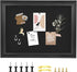 Bulletin Board with Felt, Black Wood Framed Display for Walls with Pins, Eye Bolts, and Screws for Office Decor