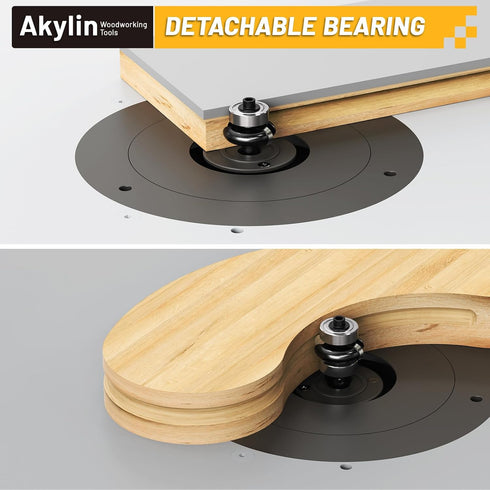 3Pcs Set,1/4" R3/16,R5/16,R3/8, Edging Fluting Bits Shank,Double Bearings Guided Concave Sunk Bead Router Bits Radius