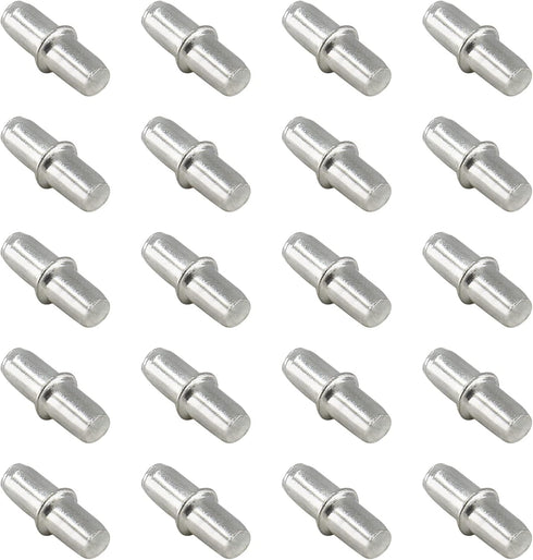 Piutouyar 50Pcs 5mm Shelf Pins Cabinet Shelf Pegs Metal Nickel Shelf Support Pegs