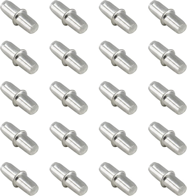 Piutouyar 50Pcs 5mm Shelf Pins Cabinet Shelf Pegs Metal Nickel Shelf Support Pegs