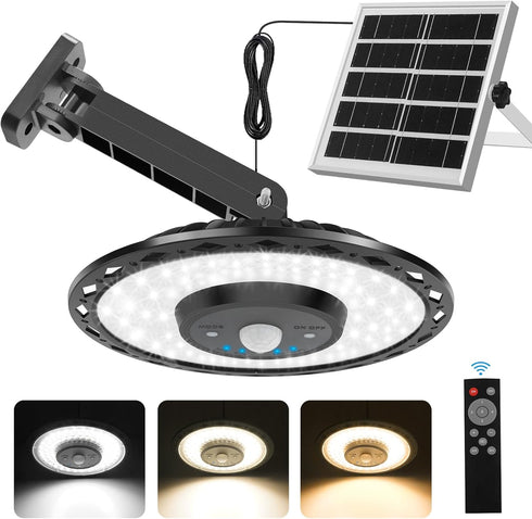 Auzev Solar Lights Indoor Outdoor 3000LM Solar Powered Shed Light with Switch,
