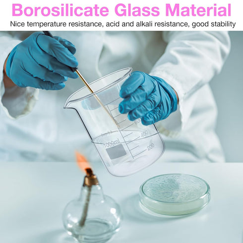 3 Pcs 1000ml Beaker, 3.3 Borosilicate Glass Griffin Low Form Measuring Cups for Laboratory and Daily Use