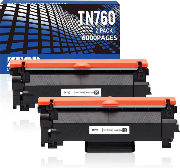 Toner Cartridge Replacement for Brother TN760, 2 Pack
