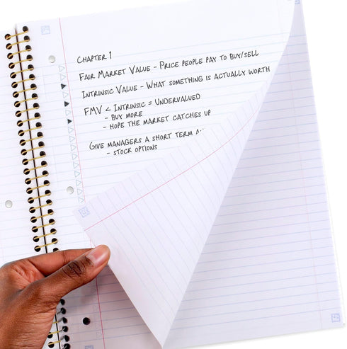 Five Star Spiral Notebooks + Study App, 3 Pack, 1-Subject, 100 Sheets, 11" x 8-1/2", Forest Green, Fire Red, Pacific