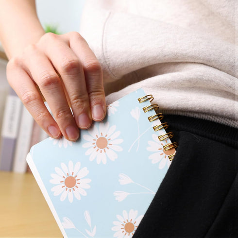 Koogel 4PCS Spiral Notebook Journals, A6 Pocket Notebooks, College Ruled Notebooks for Women Gift