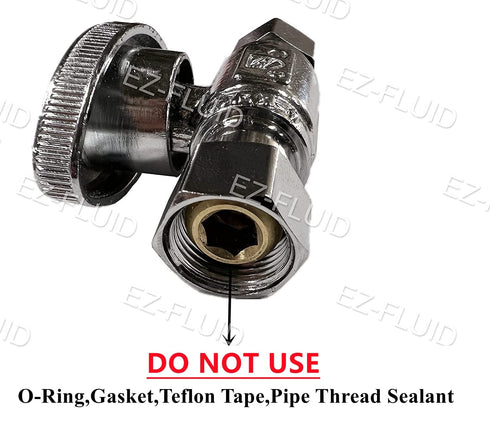 (2Pc) EZ-Fluid Plumbing Straight Angle Stop Valve, 3/8-Inch O.D Female Compression x 3/8-Inch O.D Male Comp.