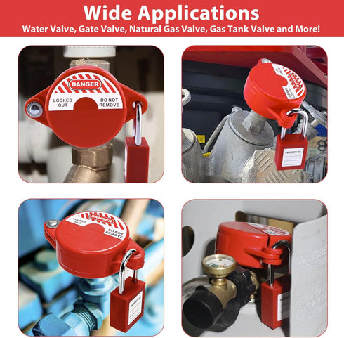 Wisamic Gate Valve Lockout 1 inch to 2-1/2 inches with 3/8 inch Padlock Hole for Hose Bib, Petroleum, Chemical