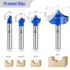 SMJXTOP 4Pcs Set 1/4" 1/4,3/8",1/2" 1",Roundover Carbide Groove Point Cutting Roundover Router Bit Shank,Cutting Dia.
