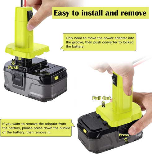 Power Wheels Adapter for Ryobi 18V Battery - Battery Converter Kit with Fuse, Switch & Wire Harness