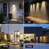 3 (2 Pack) Solar Wall Lights Outdoor, LED Lenses Fence Lights Solar Powered Outdoor Waterproof Warm White, Dusk to Dawn