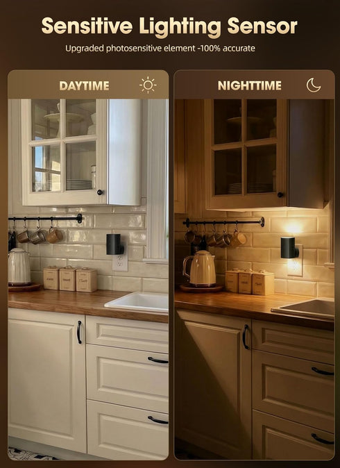 2 Pack 0-100LM Dimming Brightown Night Lights Plug Into Wall, Modern Night Light with Rotating Plug, Dusk to Dawn