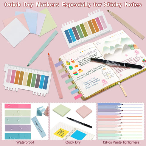 HRFGWDD 52 Set, Set PCS Aesthetic School Supplies with Highlighters, Mechanical Pencils, Color Ink Gel pens, Pencil