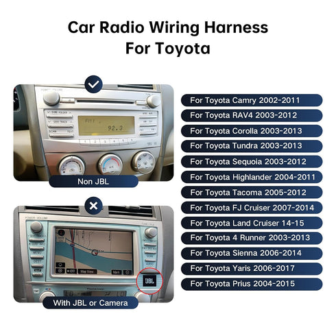 16PIN RAV4 Car aftermarket Radio Wiring Harness for Toyota Camry Corolla Tundra Highlander Car Stereo Wire Harness