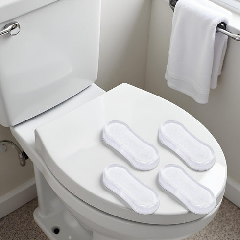 Sluswallow 4Pcs Set, Toilet Seat Bumper Silicone Strong Adhesive Toilet Seats Lid Bumpers, Toilet Seat Buffers, Toilet