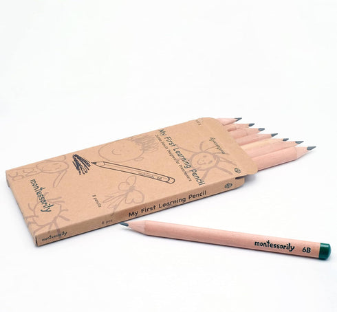 Jumbo Thick Triangular Pencils for Preschoolers, Kids 3-6 yr old - My First Learning Pencil 6B