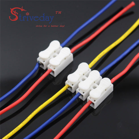 68pcs Spring Loaded Terminal Connectors – Quick Wire Push-in Connectors, 2 Pin Electrical