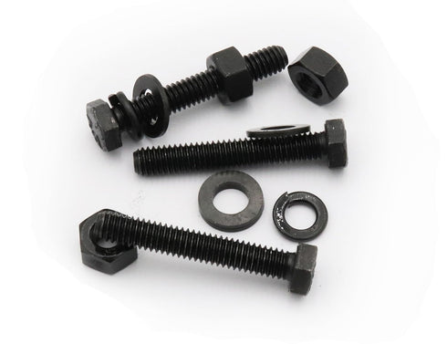 LBY 9 Sets 5/16-18×2'' Hex Head Screws Bolts, Nuts, Flat & Lock Washers Kit, Alloy Steel (Black)