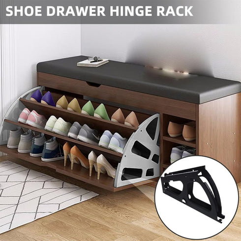 2 Closet PRETYZOOM Pairs Metal Shoe Drawer Hinges Flip Frame Cabinet Hardware Shoe Rack Replacement Parts Entryway