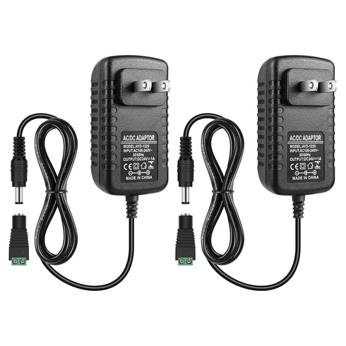 inShareplus 2 Pack DC 24V Power Supply, 100-240V AC to DC 24 Volt