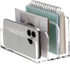 SANRUI Acrylic Mail File Organizer, 3 Upright Compartments, Clear Desktop Vertical Letter Holder for Office, Home