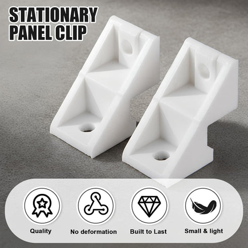 Fiwochic 8 Pcs Patio Door Clip Fixed Panel Bracket Bulk Stationary Sliding for Wood Gliding Patio Door Use