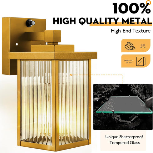1 Pack Dusk to Dawn Outdoor Lighting, Waterproof Outdoor Porch Light with Tempered Glass, Outdoor Light Fixture