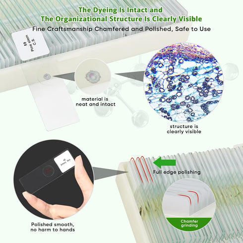 PALOBIL 60 Microscope Slides with Specimens,Prepared Microscope Slides for Kids,Glass Slides for Microscope,Prepared