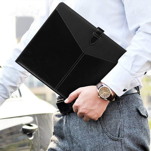 Toplive A4/Letter Size Padfolio, 3 Ring Binder Organizer Business Portfolio Folder for Women, Black
