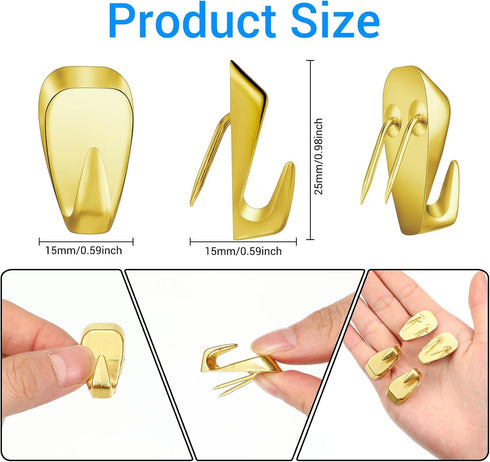 LEIFIDE Cubicle Hooks Fabric Panel Wall Hooks Cubicle Clips Cubicle Coat Hook Cubicle Picture Hangers for 40 Lbs Office Home Kitchen Room Board Hanging Supplies (Gold,10 Pieces) by LEIFIDE