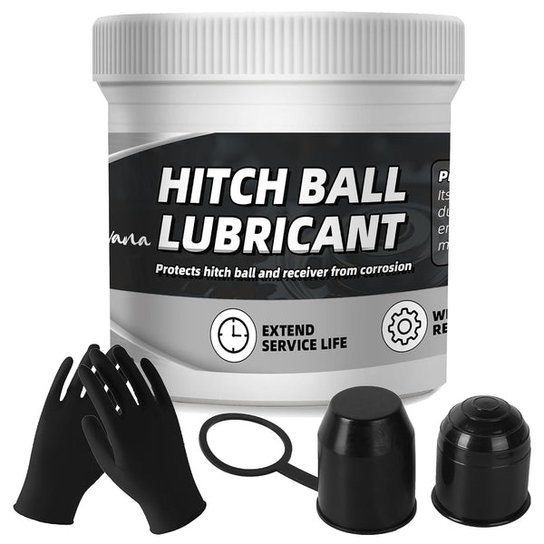 Calvana 4 oz Trailer Hitch Ball Grease, Includes 2 Trailer Ball Head Covers,