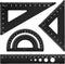 Honagu Triangular Ruler Set, 4 Pieces Aluminum Alloy Ruler, Metal Drafting Ruler,