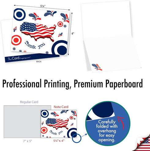 The Best Card Company 10 Assorted Blank Thank You Notecards Box Set, 4 x 5.12 Inch with Envelopes, 10 Designs